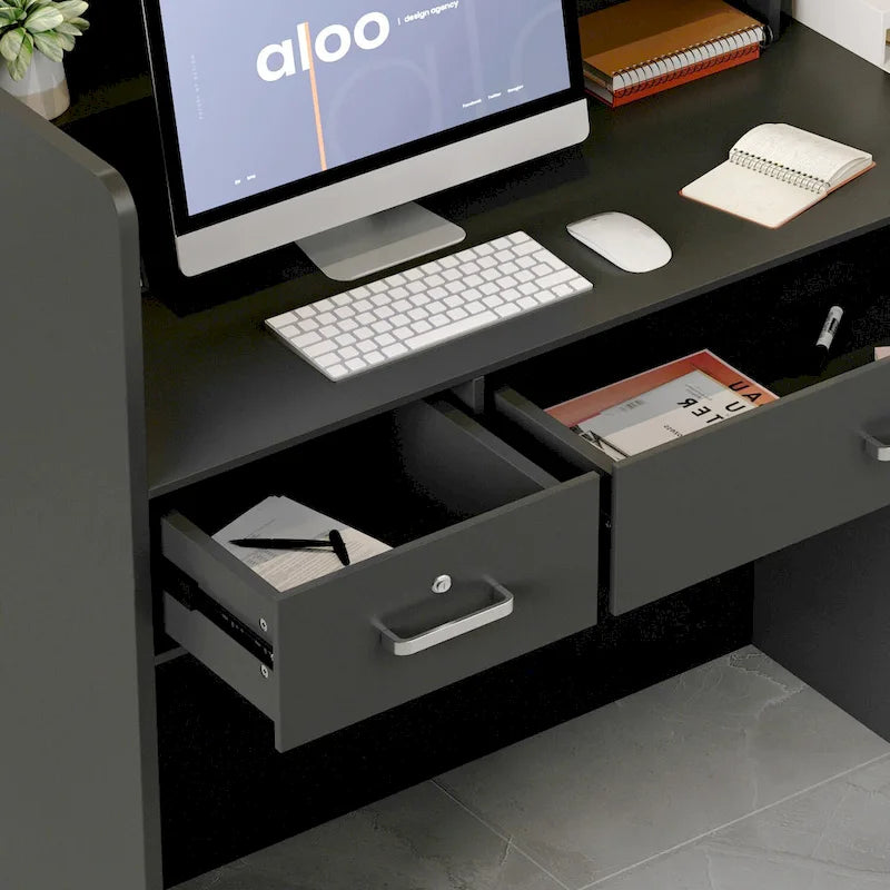 Bureau d'accueil à 3 tiroirs, table de réception, bureau d'ordinateur, espace de travail