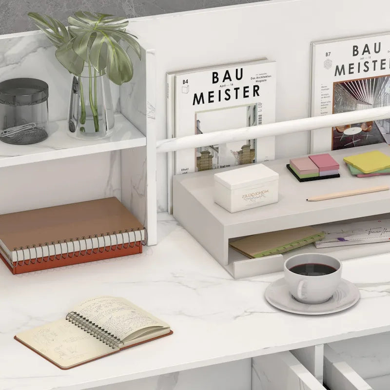 Bureau d'accueil à 3 tiroirs, table de réception, bureau d'ordinateur, espace de travail