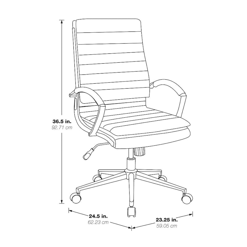 Fauteuil de bureau OSP Home Furnishings Gold Base à dossier mi-haut en similicuir, modèle mi-haut