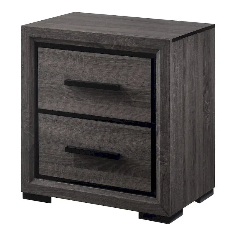 Ensemble de chambre à coucher contemporain Rothwell en bois gris, composé de 3 panneaux et d'étagères, par Furniture of America