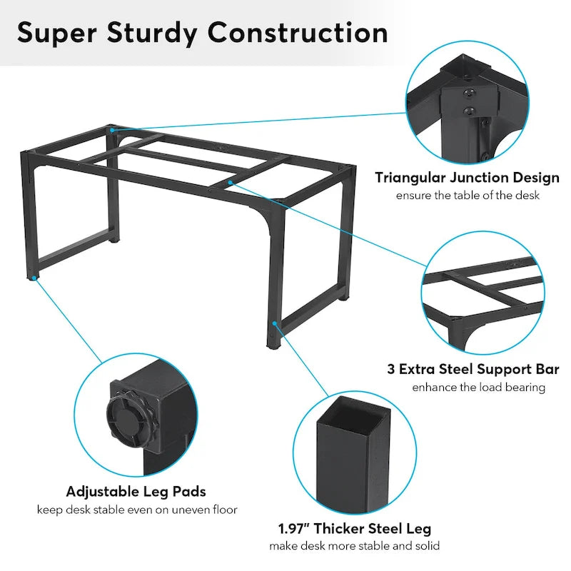 Bureau d'ordinateur 63 pouces de grande taille