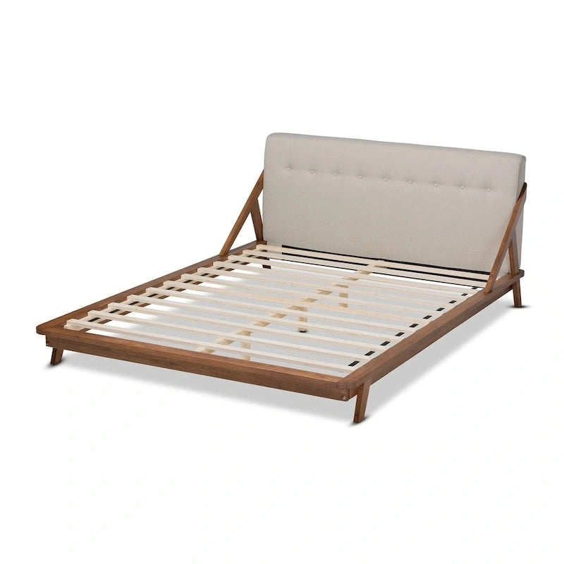 Lit plateforme en tissu Carson Carrington Ulvsta style milieu du siècle