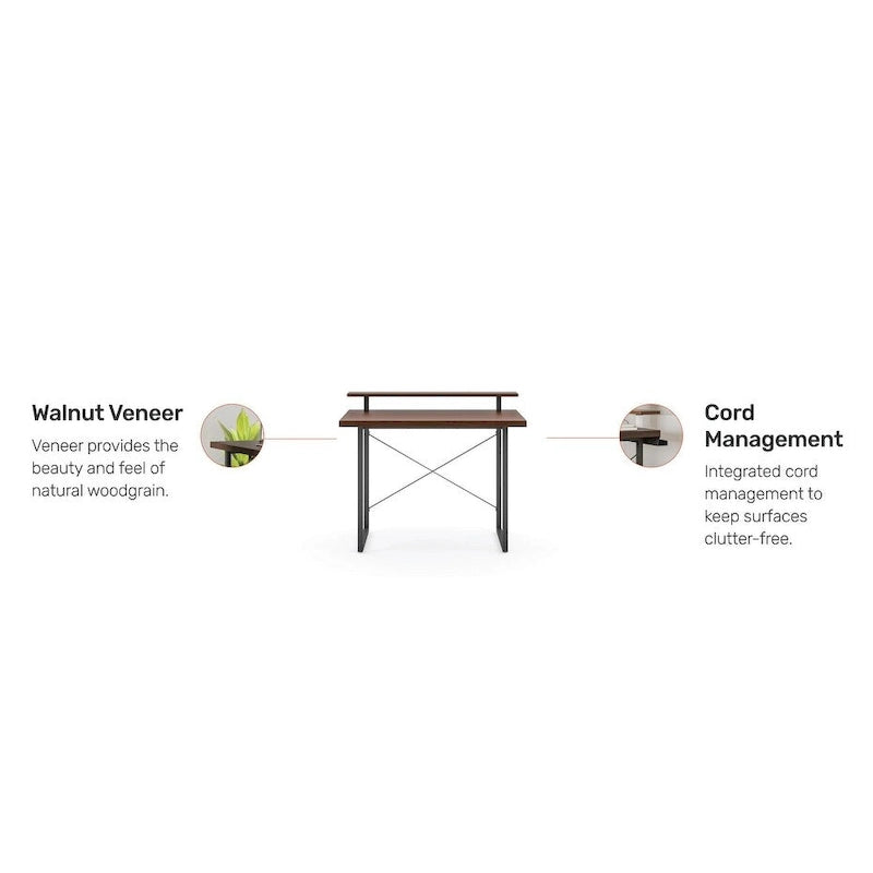 Bureau en bois brun avec support pour écran Homestyles Merge