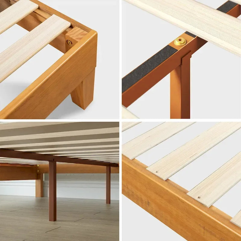 Cadre de lit plateforme de luxe en bois de pin rustique Priage by ZINUS