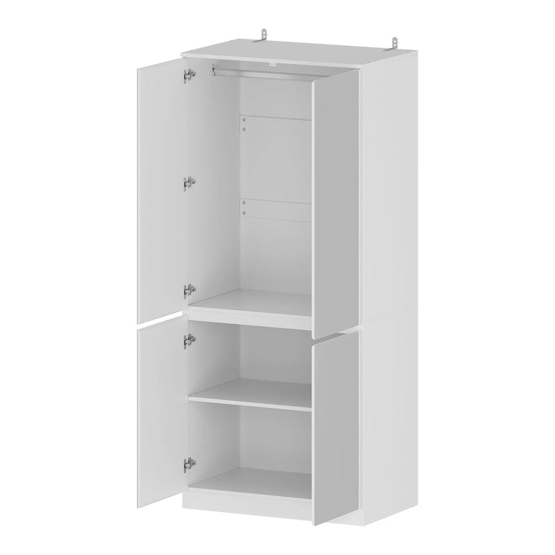 Armoire combinée avec miroir et tringle à vêtements pour chambre à coucher