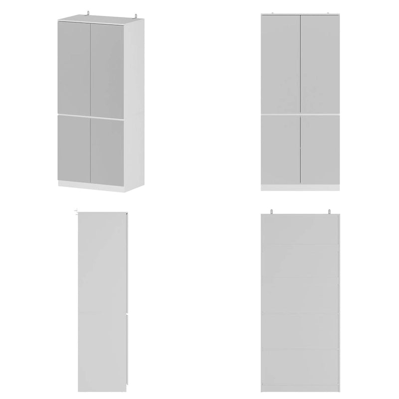 Armoire combinée avec miroir et tringle à vêtements pour chambre à coucher