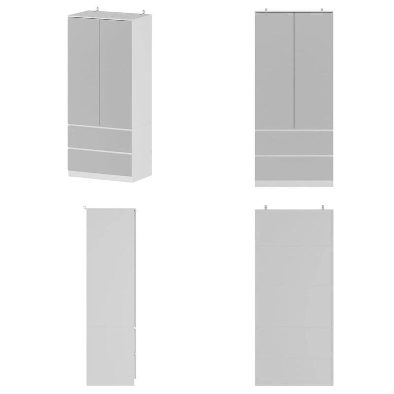 Armoire combinée avec miroir et tringle à vêtements pour chambre à coucher