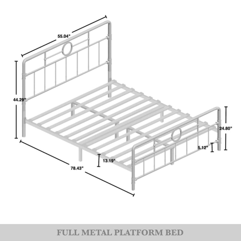 Lit plateforme minimaliste en métal à bords incurvés CraftPorch