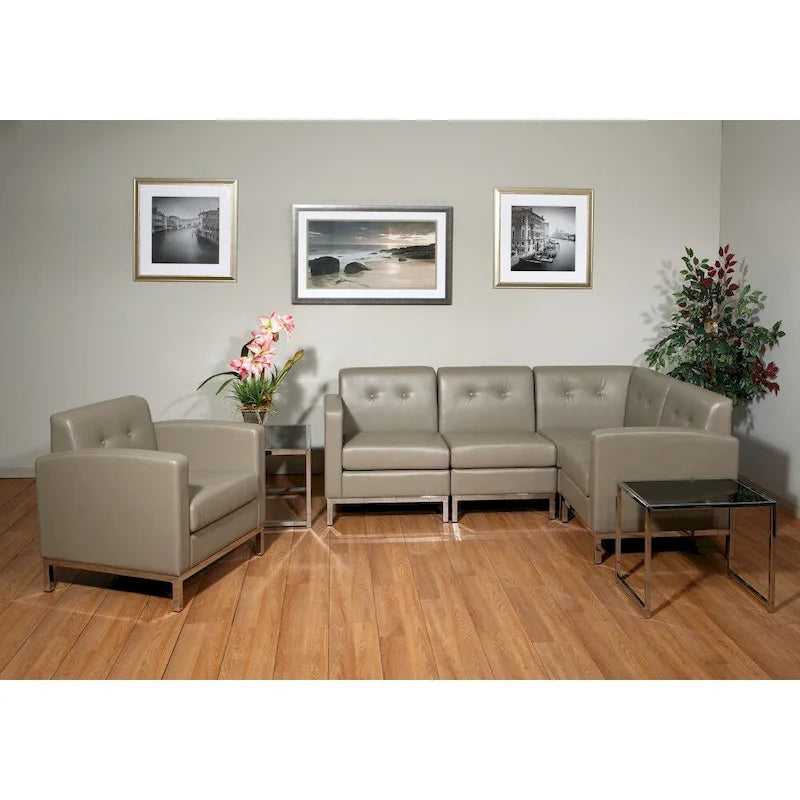 Fauteuil d'angle en similicuir Wall Street