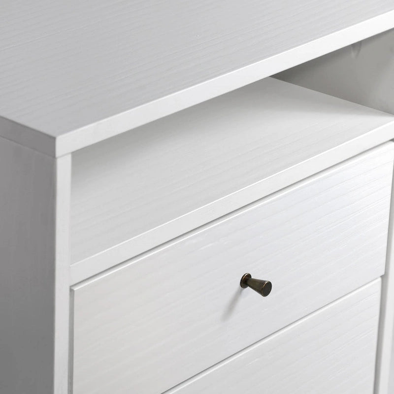 Meubles en bois veiné, table de chevet à deux tiroirs style milieu du siècle