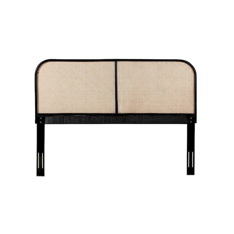 Tête de lit en rotin et teck des Indes orientales