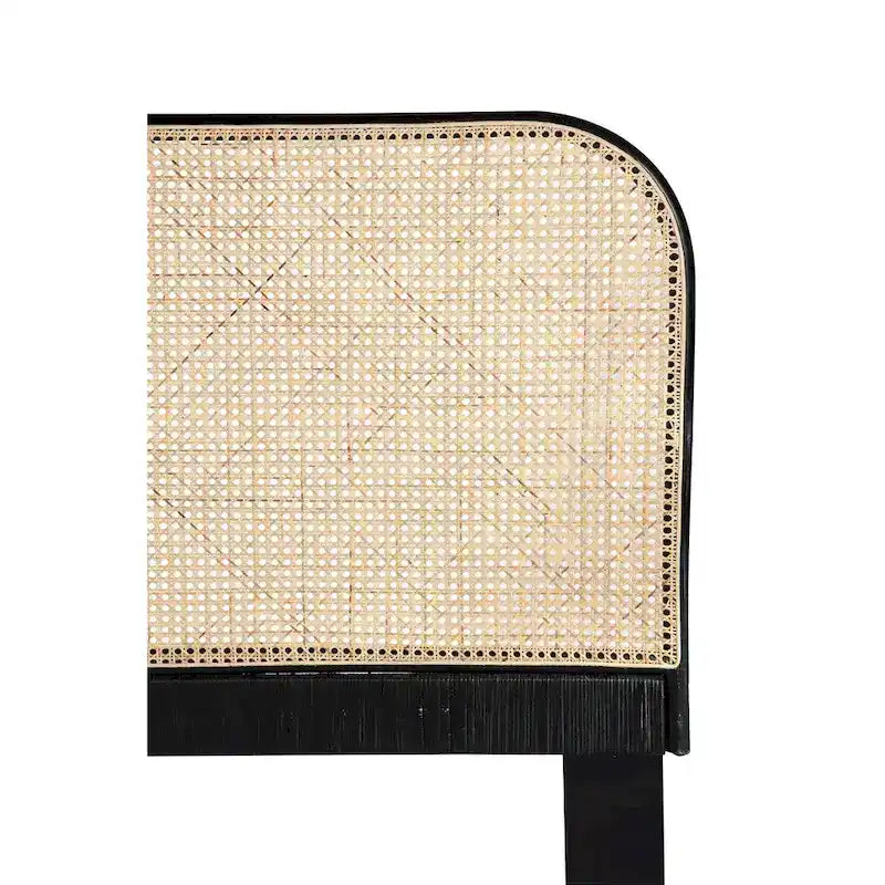 Tête de lit en rotin et teck des Indes orientales