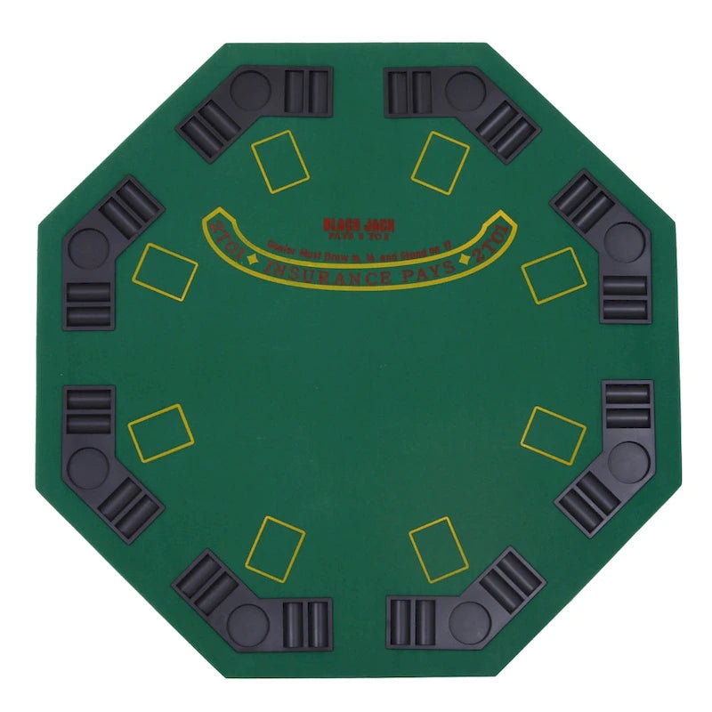 Table de poker octogonale pliable Soozier 48 pour 8 personnes avec porte-gobelets
