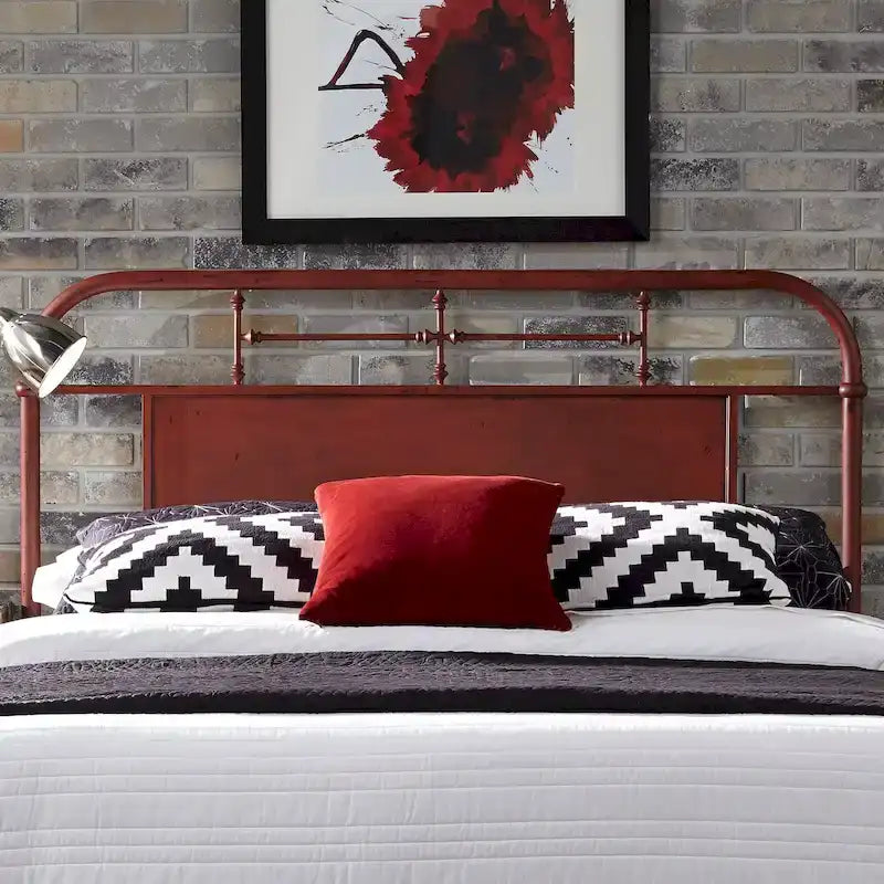 Tête de lit King en métal vieilli de la série Vintage