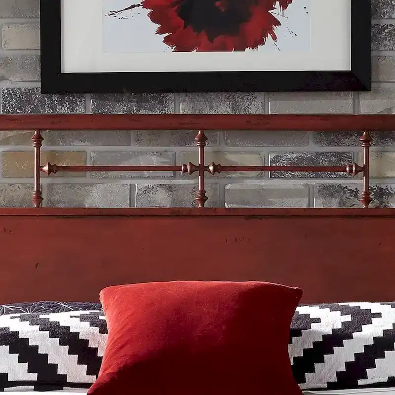 Tête de lit King en métal vieilli de la série Vintage