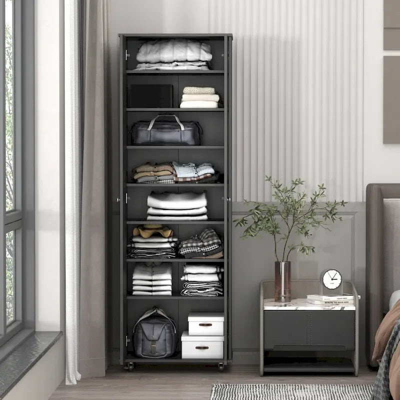 70.9Armoires Armoire Placard Rangement Meuble à Chaussures Blanc/Noir