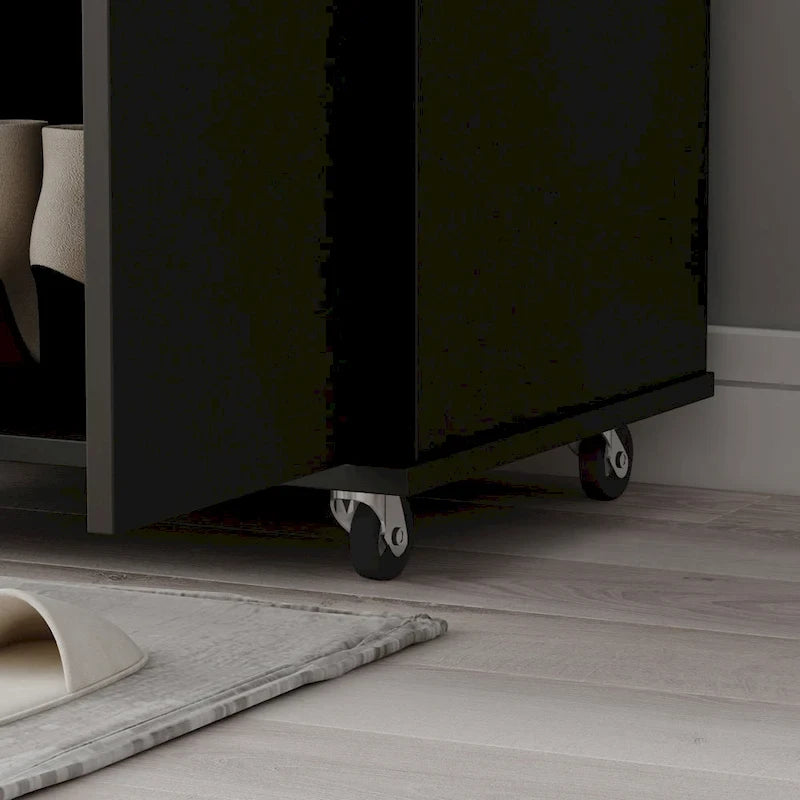 70.9Armoires Armoire Placard Rangement Meuble à Chaussures Blanc/Noir