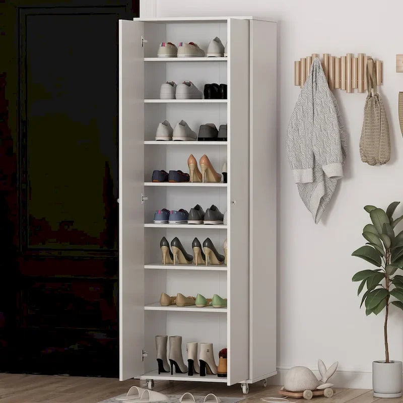 70.9Armoires Armoire Placard Rangement Meuble à Chaussures Blanc/Noir
