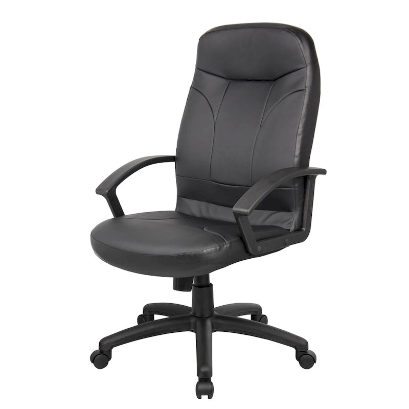 Fauteuil Boss à dossier haut en cuir Plus