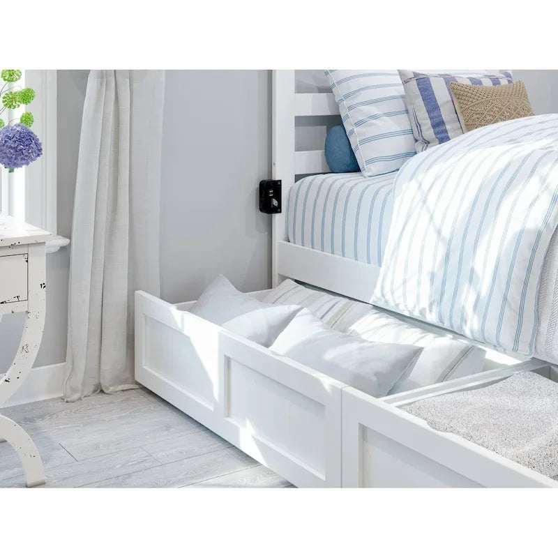 Lit plateforme Warren avec pied de lit et 2 tiroirs de rangement