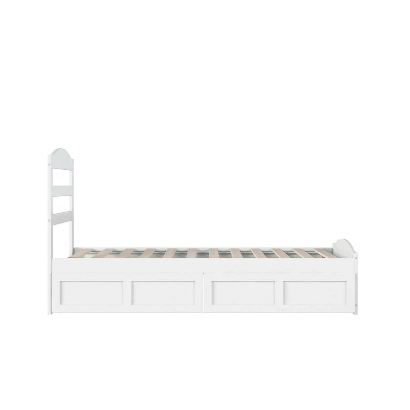 Lit plateforme Warren avec pied de lit et 2 tiroirs de rangement
