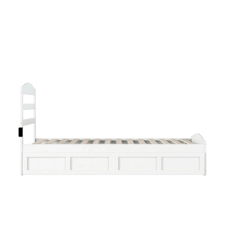Lit plateforme Warren avec pied de lit et 2 tiroirs de rangement