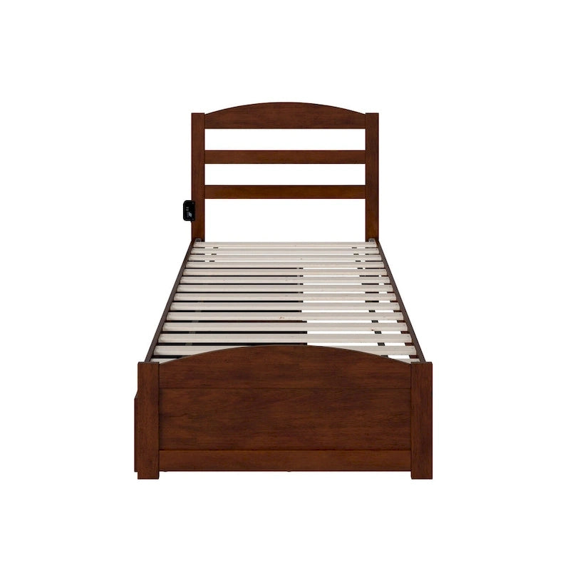 Lit plateforme Warren avec pied de lit et 2 tiroirs de rangement