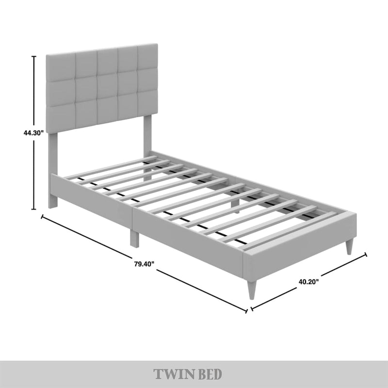 Lit capitonné en lin CraftPorch aux lignes épurées