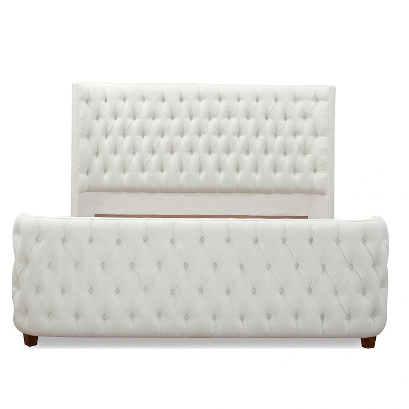 Cadre de lit à panneaux capitonnés en tissu Chateau