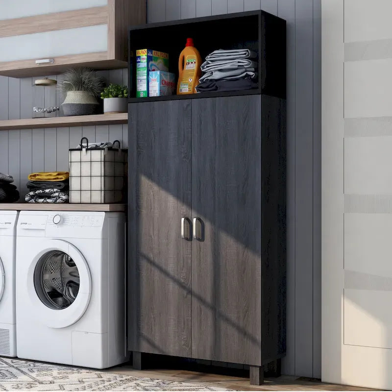 Armoire Jessica contemporaine en bois à double porte de Furniture of America