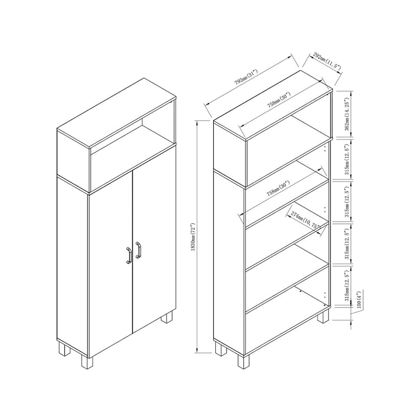 Armoire Jessica contemporaine en bois à double porte de Furniture of America
