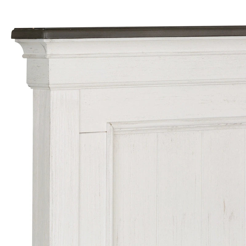 Lit à panneaux Queen Copper Grove Allyson Park blanc anthracite brossé