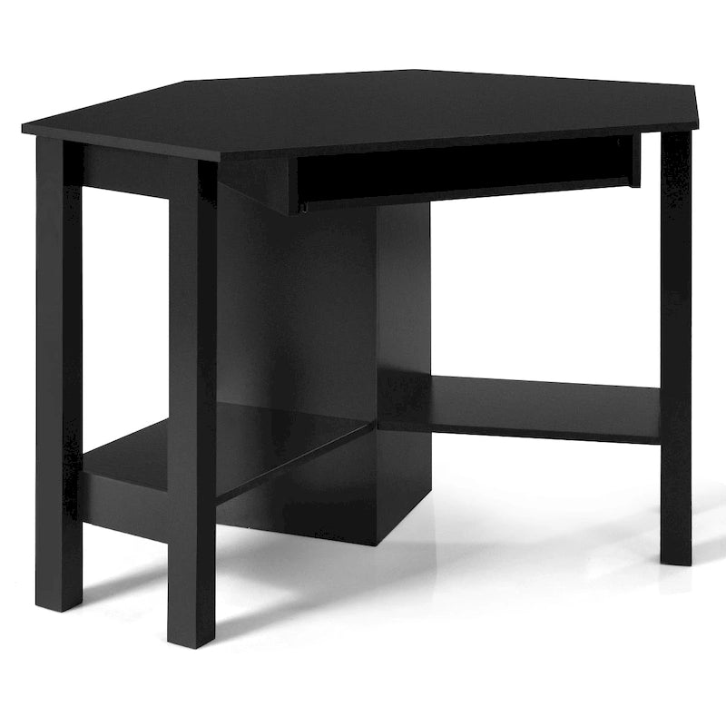 Bureau d'angle en bois avec tiroir, table de travail/d'étude