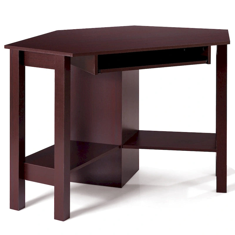 Bureau d'angle en bois avec tiroir, table de travail/d'étude