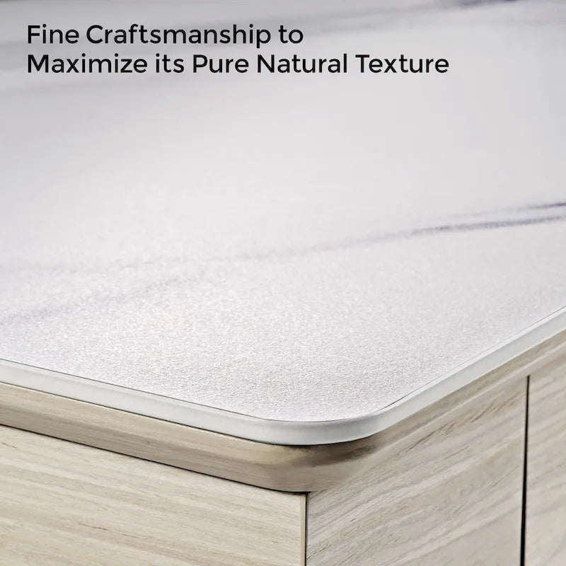 Bureau assis-debout ergonomique Eureka 55 couleur ardoise, avec 2 tiroirs et support pour écran.