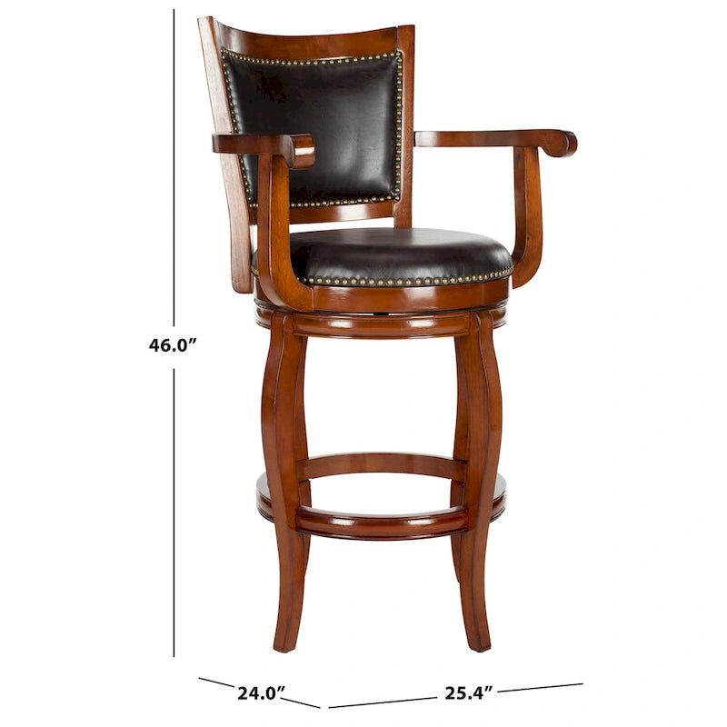 Tabouret de bar SAFAVIEH Candice Sierra marron 74 cm (29 pouces) - 63,5 cm (25 po) L x 61 cm (24 po) P x 117 cm (46 po) H