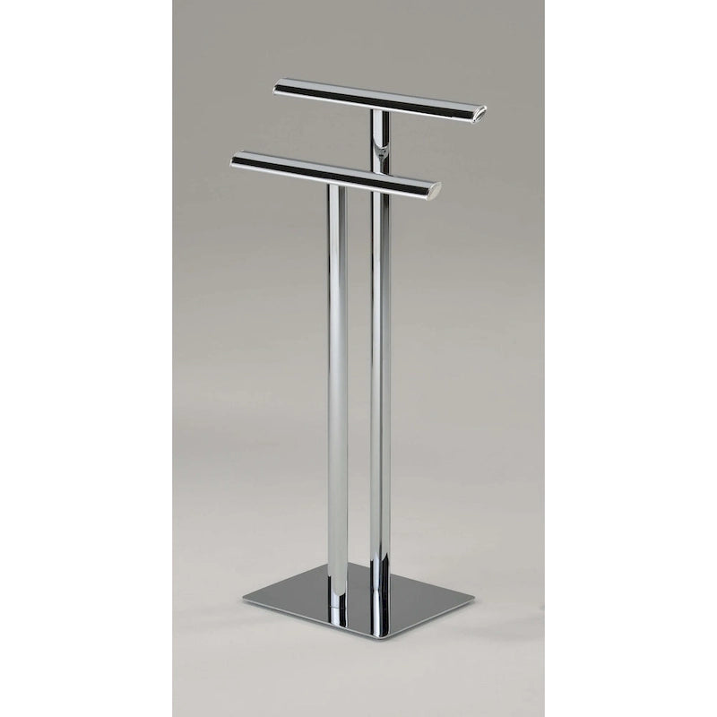 Porte-serviettes moderne sur pied en métal chromé