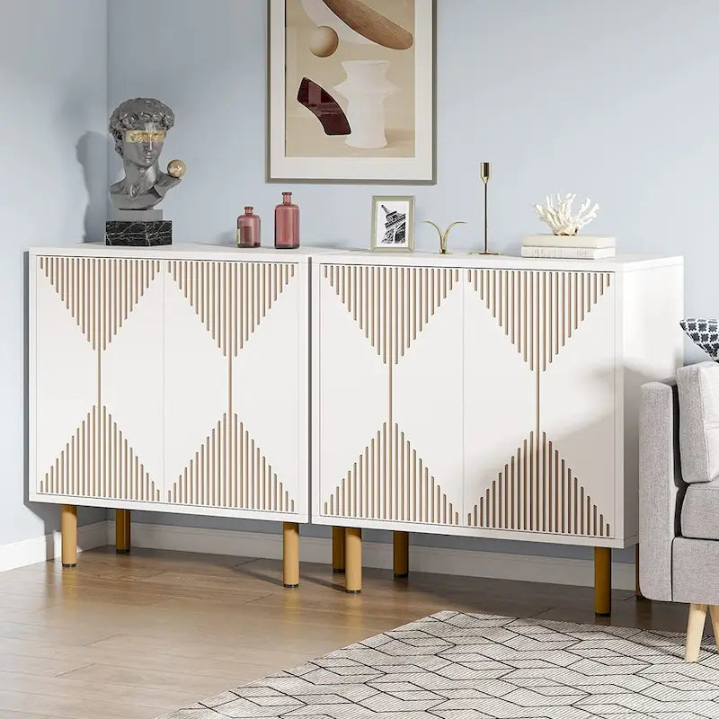 Armoire de rangement moderne blanche de grande taille, meuble sur pied