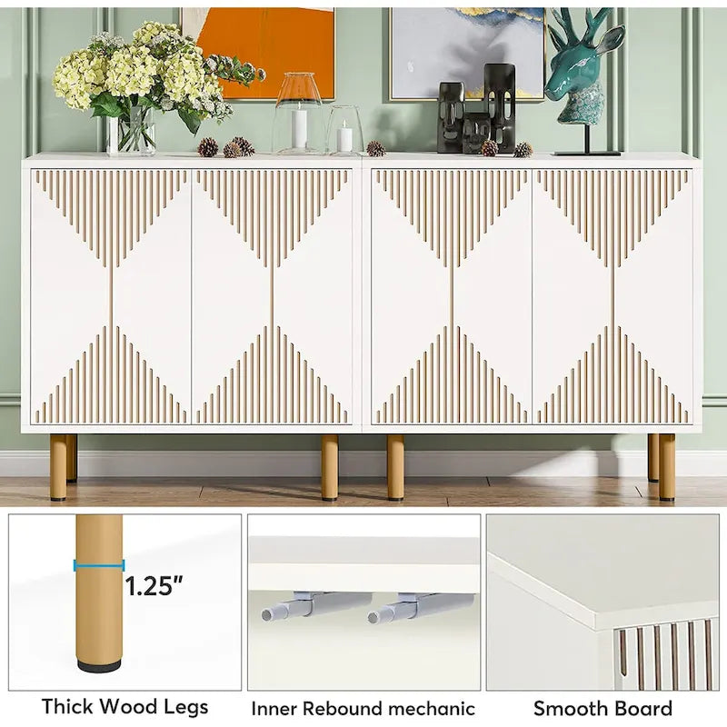 Armoire de rangement moderne blanche de grande taille, meuble sur pied