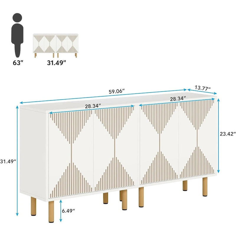 Armoire de rangement moderne blanche de grande taille, meuble sur pied