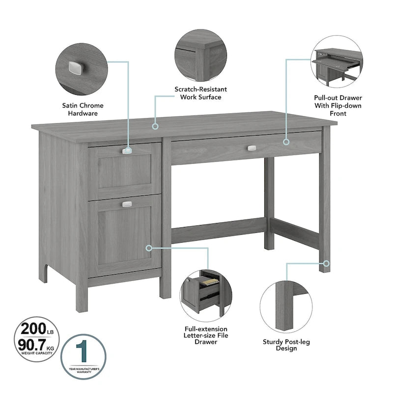 Bureau d'ordinateur Broadview 54W avec organiseur de bureau par Bush Furniture