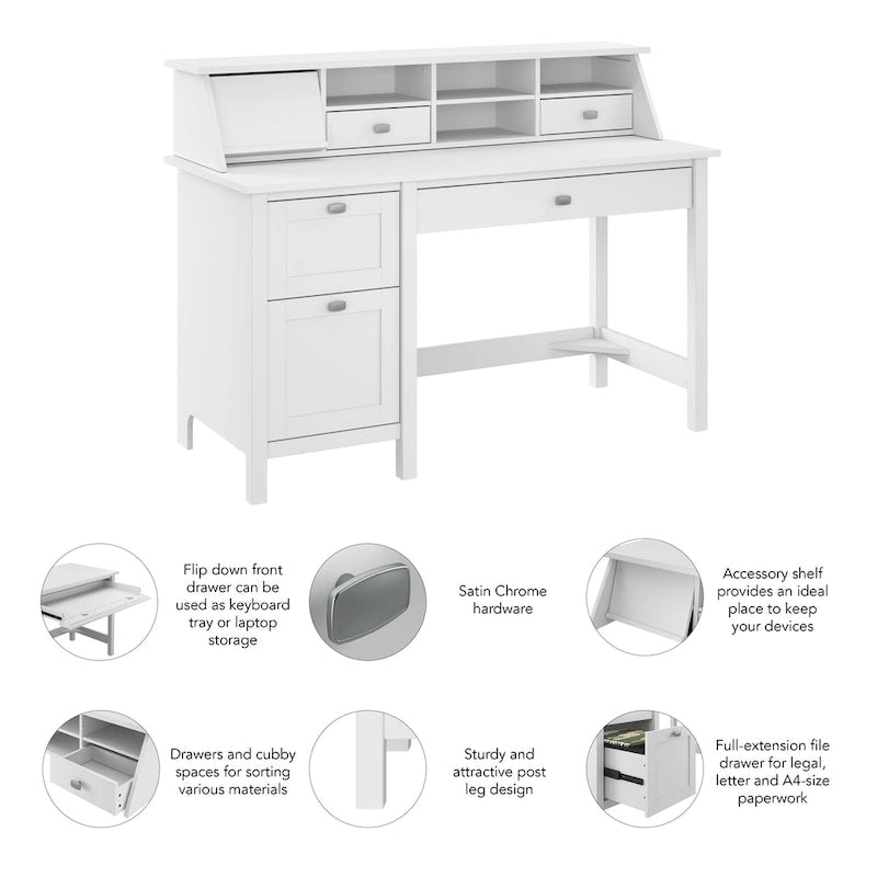 Bureau d'ordinateur Broadview 54W avec organiseur de bureau par Bush Furniture