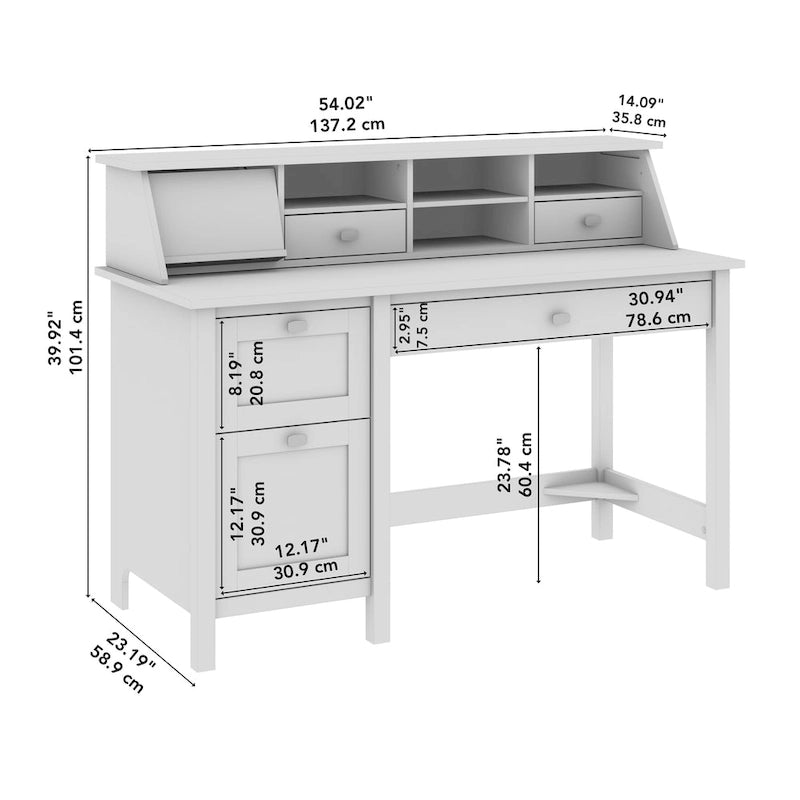 Bureau d'ordinateur Broadview 54W avec organiseur de bureau par Bush Furniture