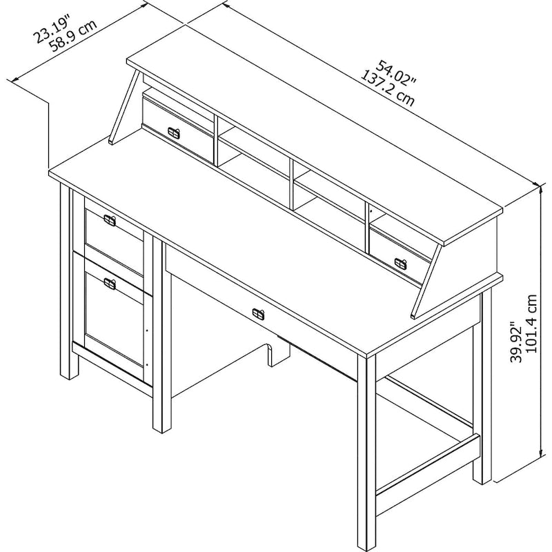 Bureau d'ordinateur Broadview 54W avec organiseur de bureau par Bush Furniture