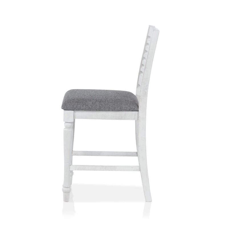 Ensemble de salle à manger 7 pièces Ionessa en bois blanc antique contemporain, hauteur comptoir, par Furniture of America