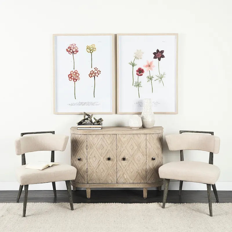 Meuble Lennon en placage de sapin beige à 4 portes - 47,2 L x 15,0 l x 33,1 H