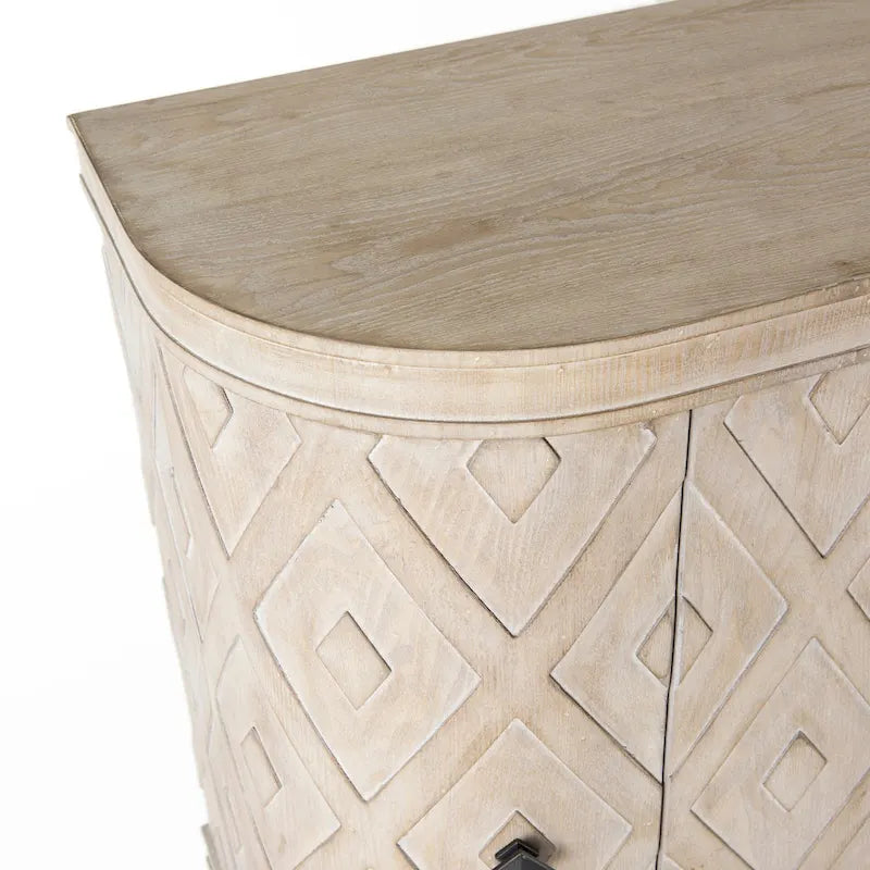 Meuble Lennon en placage de sapin beige à 4 portes - 47,2 L x 15,0 l x 33,1 H