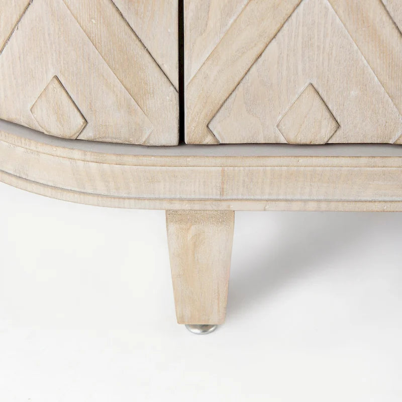 Meuble Lennon en placage de sapin beige à 4 portes - 47,2 L x 15,0 l x 33,1 H