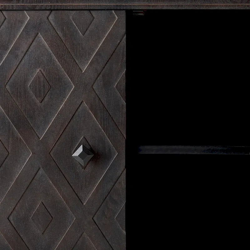 Meuble Lennon en placage de sapin beige à 4 portes - 47,2 L x 15,0 l x 33,1 H