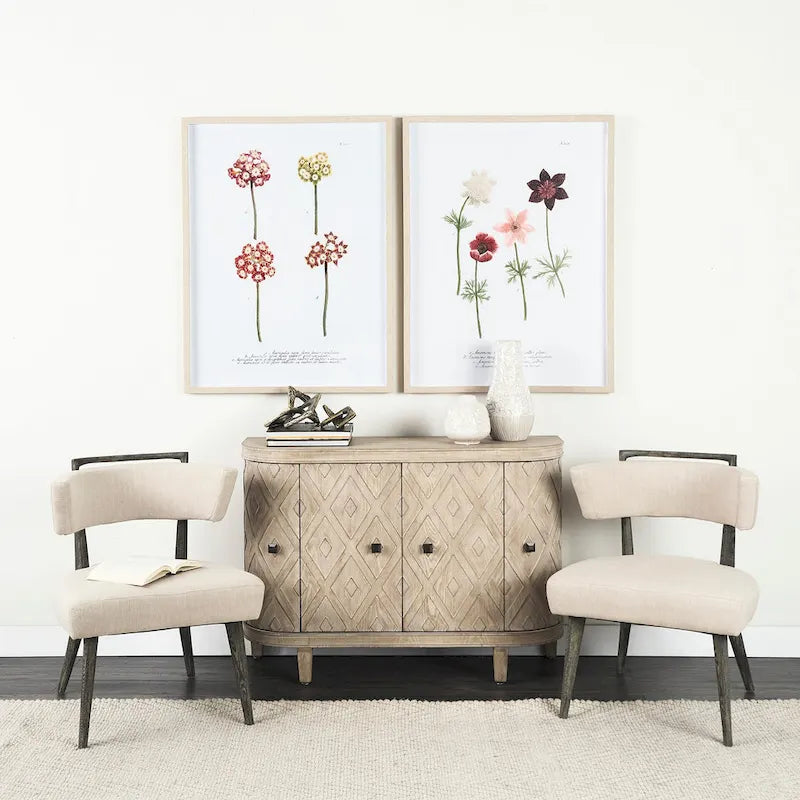 Meuble Lennon en placage de sapin beige à 4 portes - 47,2 L x 15,0 l x 33,1 H